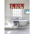 thumbnail image 4 of Christmas Valances for Windows, Snowflakes Retro Snowman Watercolor Red Light Filtering Window Treatment Valances, Rod Pocket Small Curtains for Kitchen/Bathroom, 54"x18", 4 of 9