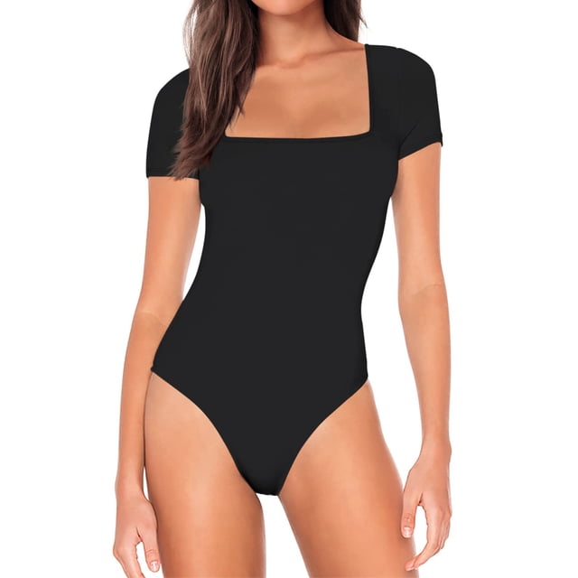 Body de corte ajustado, Body de manga corta para mujer Body con botones a presión Body de manga corta Probado profesionalmente
