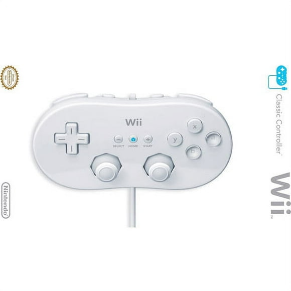 Nintendo Manette Wii Classic, Blanche, RVLARW1, 00045496890322