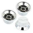 thumbnail image 4 of 3Pcs Guitar Potentiometer Knob Cap Volume Tone Buttons Silver for Electric Guitars, 4 of 8