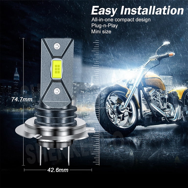 order H7♡ H7 LED Headlight Bulbs 6000K White for 2004-2005 Kawasaki ZX-10R