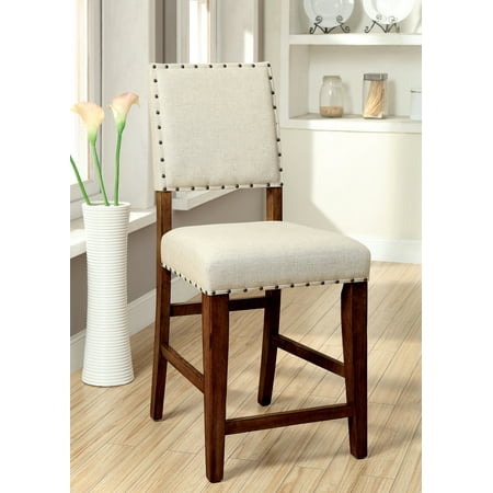 Furniture of America Freiden Counter Height Dining Chair, Natural Tone, Set of 2