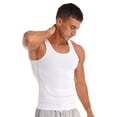 thumbnail image 3 of Hansber Adult Man Sleeveless Swim Tank Top Quick Dry Sports Rash Guard Tee Shirt Fitness Vest White M, 3 of 5
