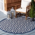 thumbnail image 2 of Safavieh Courtyard Lavern Geometric Indoor/Outdoor Area Rug, Navy/Beige, 5'3" x 5'3" Round, 2 of 10
