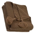 thumbnail image 1 of Wosthever Manta de sofá de punto suave con borla para cama, chal de siesta para oficina, funda decorativa para sofá Café, 1 of 6