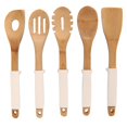 thumbnail image 2 of 32cm Household Kitchen Cooking Utensils Bamboo Spatula Spoon with Silicone Handles, 2 of 5