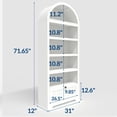 thumbnail image 1 of AKDSteel 72" Tall Wood Arched Storage Cabinet, Kitchen Pantry with Open Display & Drawer, 6-Tier Standing Arched Bookcase & Cupboard with Adjustable Shelving for Living Room,Kitchen,Study, 1 of 8