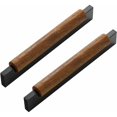 thumbnail image 1 of Manija para muebles, 2 piezas, manijas de madera para cajones, manija de cocina de madera maciza, herrajes para armarios, perillas de puertas, manija para muebles (negro, distancia del agujero 160 mm, 1 of 5