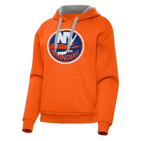Women's Antigua Orange New York Islanders Victory Pullover Hoodie