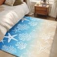 thumbnail image 5 of Blue Beige Ombre Coastal Area Rugs Collection 2.7'x5', Nautical Beach Starfish Coral Summer Non Slip Indoor Rectangle Throw Runner Rug Floor Mat Carpet for Living Room Dining Table Bedroom Nursery, 5 of 9