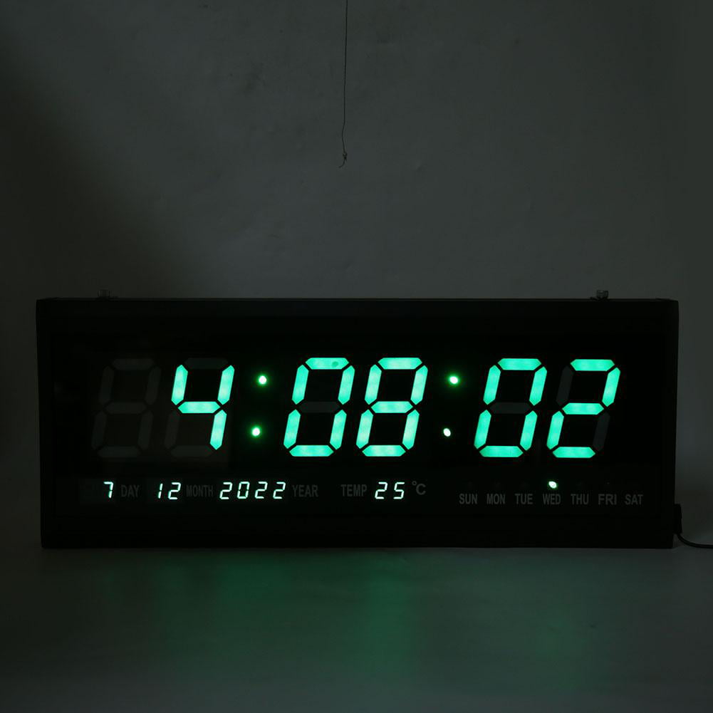 Hot Digital Large Big Jumbo Digits LED Wall Desk Clock With Calendar Temperature 