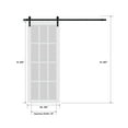 thumbnail image 7 of Sturdy Barn Door 32 x 96 inches | Lucia 2166 Matte Black Clear Glass | 6.6FT Rail Hangers Heavy Hardware Set | Solid Panel Interior Doors, 7 of 7