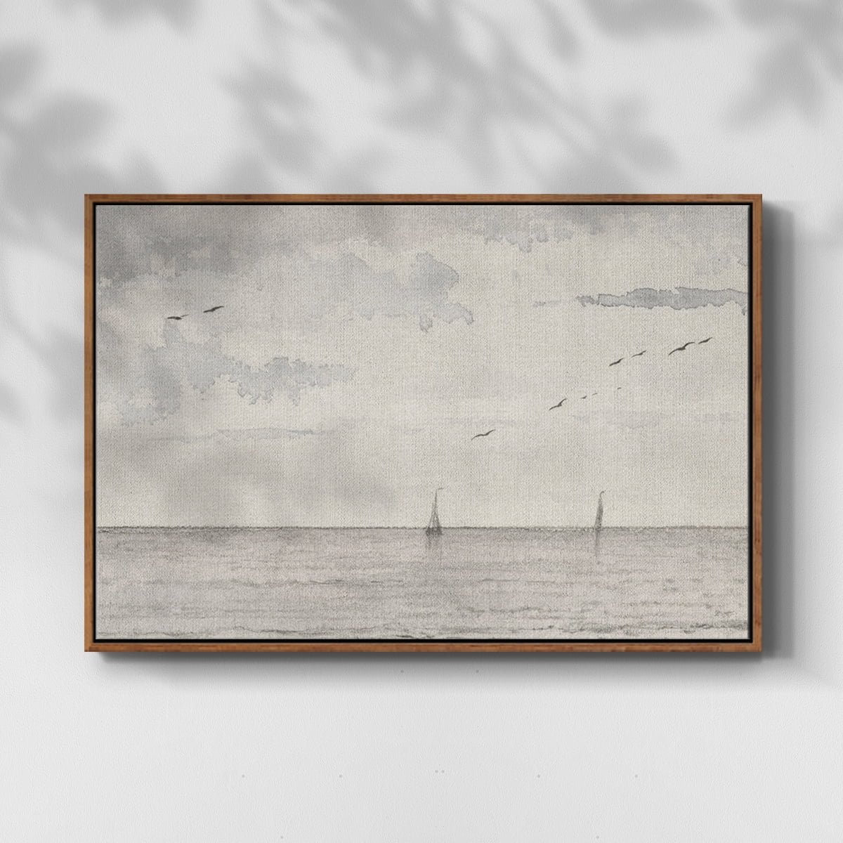 Vintage Landscape-CCCXLII By Wexford Home Framed in Walnut Wood Gallery Wrapped Canvas 25 in. x 37 in.