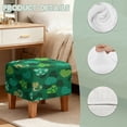 thumbnail image 7 of SCRAWLGOD St. Patrick's Day Shamrock Heart Spot Print Dark Green Footstool Cover, Stretchable Ottoman Sofa Cover Non Slip Comfortable Square Furniture Protection for Footrest Sofa, 7 of 7