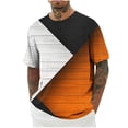 thumbnail image 1 of Mens Camisas de Manga Corta Impresión Casual Deportes Cuello Redondo Blusa, Poliéster Ligero para la Primavera Verano Al Aire Libre Uso Diario, 1 of 4