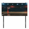 thumbnail image 3 of Basketball Headboard, Picture of Empty Court Sport Arena Wood Floor Print Active Life, Upholstered Decorative Metal Bed Headboard with Memory Foam, Twin Size, Brown Black and Red, by Ambesonne, 3 of 4
