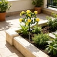 thumbnail image 3 of Fmbmuo Solar Powered Ground Light Metal LED Flower Solar Powered Stake Lights Waterproof Outdoor Decor for Yard Patio Pathway Lawn 27.5inch, 3 of 4