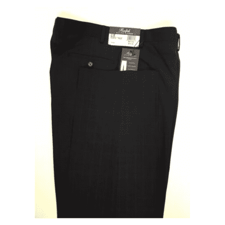 Ralph Lauren Men Classic Fit, Flat Front, Stretch, Plaid, Navy Pants 32X30