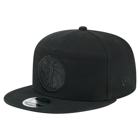 Men's New Era Black Dallas Mavericks Adventure Canvas Split Panel 9FIFTY Snapback Hat