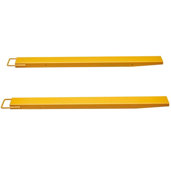 KFFKFF Fork Extensions for Pallets, Measuring 60" in Length and 4.5" in Width, Constructed from Robust Carbon Steel, Set of 2 Forklift Extensions, Yellow Fork Attachments