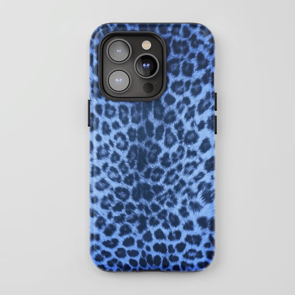 Leopard Print For iPhone Protective Phone Case Blue Animal Pattern