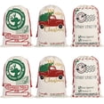 thumbnail image 1 of 6 Pcs Sacs de Père Noël - Grand Sac Cadeau avec Cordon, Emballage Cadeau de Noël, Sac Réutilisable, 1 of 7