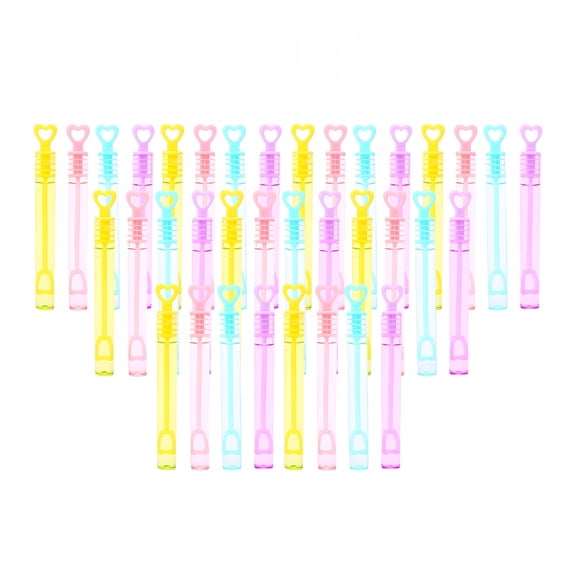 BESTSKY 36 Pieces Small Heart Bubble Wands School Classroom Exchange Valentines Day Gifts for Kids Party Favor Toys for Teens Students