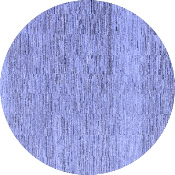 Ahgly Company Indoor Round Solid Blue Modern Area Rugs, 4' Round