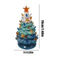 thumbnail image 2 of Ceramic Christmas Tree with Starfish Ornaments, Hand-Painted Coastal Holiday Decor, Tabletop Lighted Decoration, 10 Inch, 2 of 5