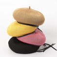 thumbnail image 2 of YooGuoGuo French Beret Hat for Women Summer Girl Berets Women's Knitted Breathable Adjustment PU Leather Painter Cap, 2 of 8