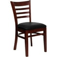 thumbnail image 1 of HERCULES Series Ladder Back Mahogany Wood Restaurant Chair - Black Vinyl Seat, 1 of 9