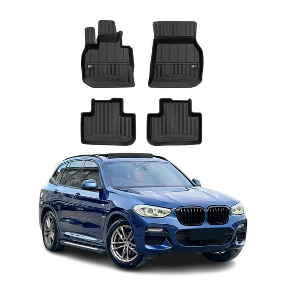 OMAC Premium Floor Mats for for BMW X3 G01 2018-2024 TPE Rubber Black 4Pcs