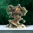 thumbnail image 5 of nvzhuang Wooden House Table Decorations Cute Fairy Tree Figurine Acrylic Flat Ornaments Centerpieces for Home, 5 of 6