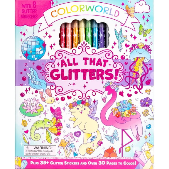 ColorWorld: All That Glitters!: Plus 35  Glitter Stickers and over 30 Pages to Color!, 64 pages (Hardcover)