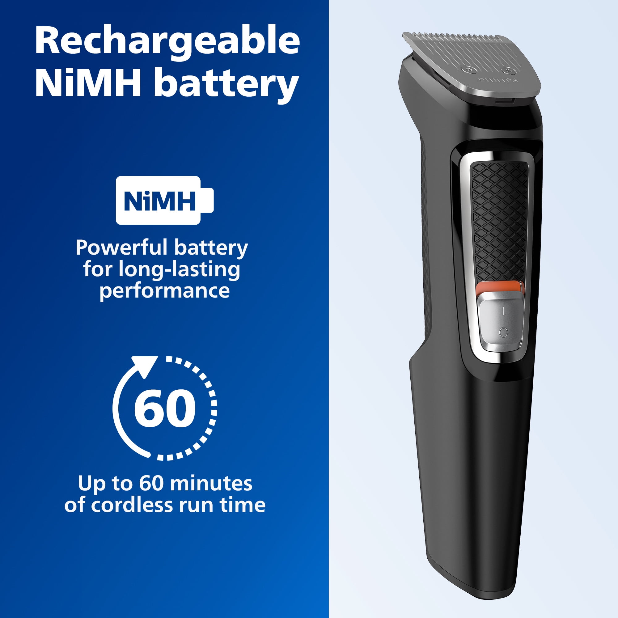 Philips Norelco Multi-groomer Series 3000, Powered Electric Trimmer  MG3740/40, 1 Each - 13 Pieces