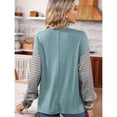 thumbnail image 4 of Blusas de Larga para Mujer, de Gran Tamaño, Modernas, con Cuello Redondo, Informales, con Bloques de Color. Judías L, 4 of 5