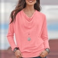 thumbnail image 4 of Pompotops T-Shirt Décontracté à Col Rond pour Femmes Manches Longues Ample Chandail Tops Blouse, 4 of 9