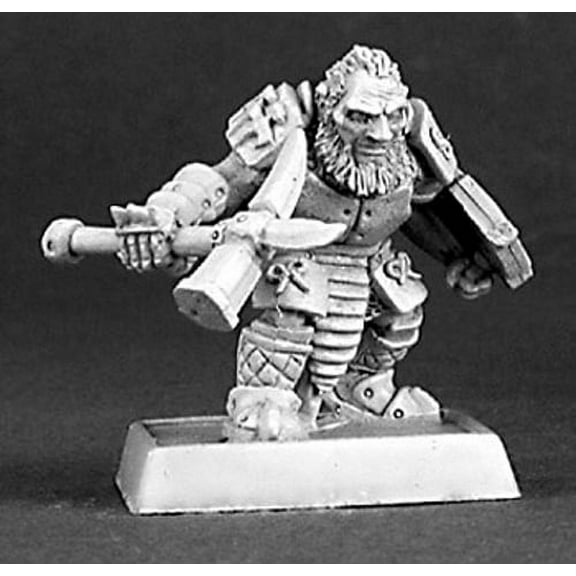 Reaper Miniatures Dark Dwarf Warrior, Mercs #14331 Warlord, Mercenary Unpainted