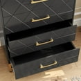 thumbnail image 3 of Garvee 4 Drawer Dresser for Bedroom, Tall Bedroom Dresser with Large Drawer & Golden Handles, Wooden Modern Storage Cabinet Chest of Drawer for Bedroom,Closet,Hallway-Black, 3 of 8