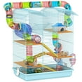 thumbnail image 1 of PawHut 18.5" Hamster Cage with Tube System, Exercise Wheel, Light Blue, 1 of 10