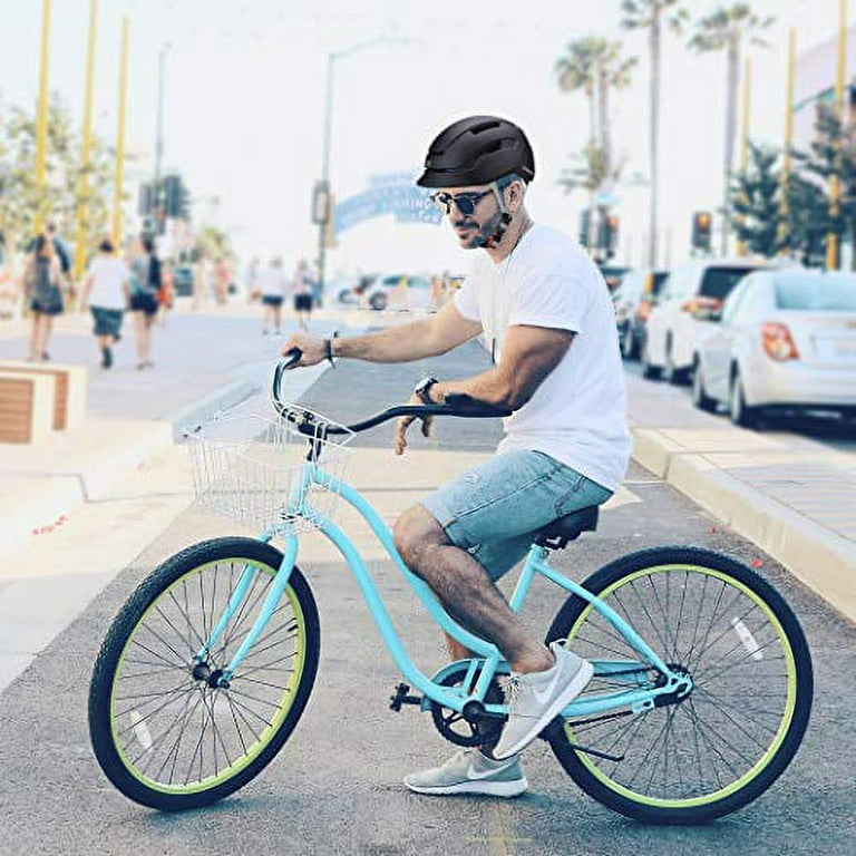 SLANIGIRO Adult Bike Helmet with Light Commuter Bicycle Road Cycling Helmet with Replacement Pads for Men Women