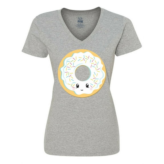 Inktastic White Donut Women's V-Neck T-Shirt