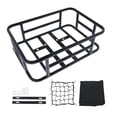 thumbnail image 1 of Bike Rear Basket Rear Cargo Rack Bike Pannier with Cargo Net Rear Basket Pets Carrier for Adult Bike Outdoor withWaterproof Cover, 1 of 10