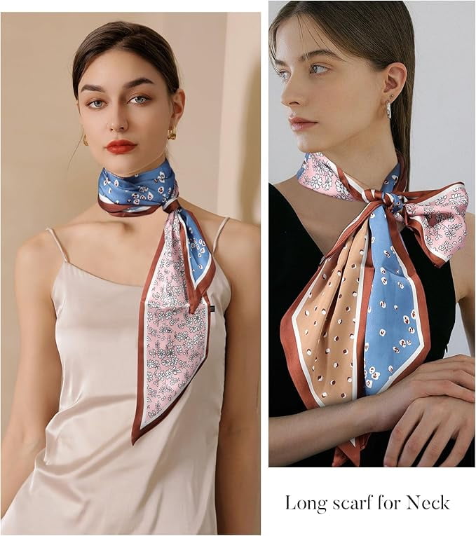 Silk Scarf Stole Wearing Styles On Head Long Silk Feel Scarf Women