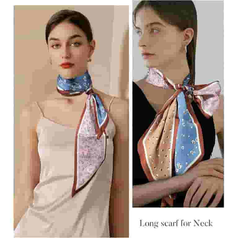 Silk Scarf Stole Wearing Styles On Head Long Silk Feel Scarf Women