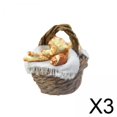 thumbnail image 1 of 3x Cesta De Pan En Miniatura, Modelo De Regalos, Decoración Para Muñecas De Casa De Muñecas 1/6 1/12, 1 of 8