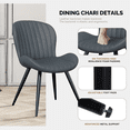 thumbnail image 2 of MOONMISS Dining Chairs Set of 2, Upholstered Kitchen Chairs with Backrest and Metal Legs,Dark Gray, 2 of 6