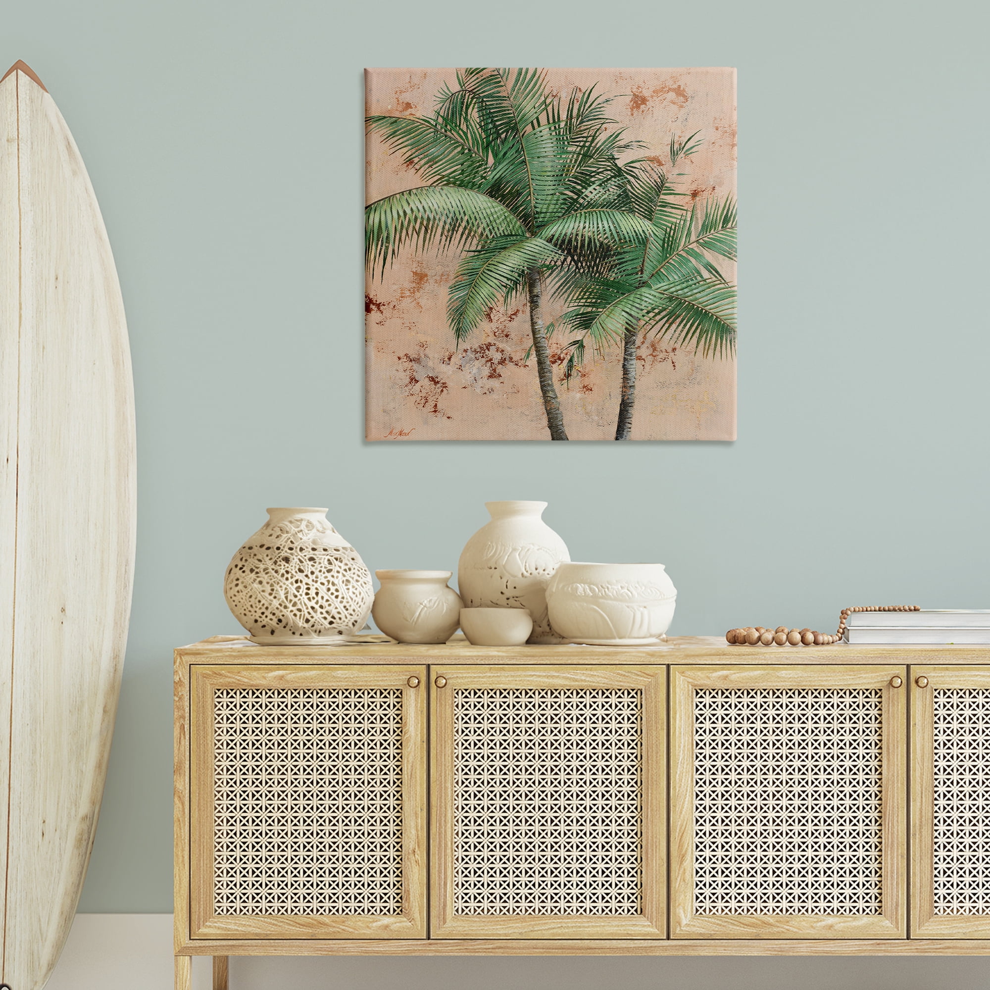 Stupell Industries Leafy Palm Fronds Botanical & Floral Painting Gallery Wrapped Canvas Art Print Wall Art, 36 x 36