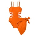 thumbnail image 3 of HWJAD Girls Swimsuit One-Piece Bathing Suit with Mesh Cover Ups Adjustable Straps Cut Out Swimwear Size 5-12, 3 of 6