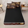 thumbnail image 4 of Erosebridal Rustic Patch Wildlife Zipper Queen Comforter Set with Fitted Sheet and 2 Pillowcases,Bear Deer Mountain Zipper Bedding Set For Boys,Black Reversible,4pcs, 4 of 7